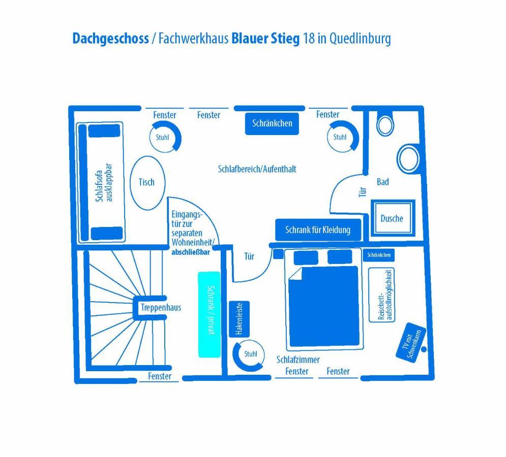 奎德林堡Blauer Stieg别墅 外观 照片